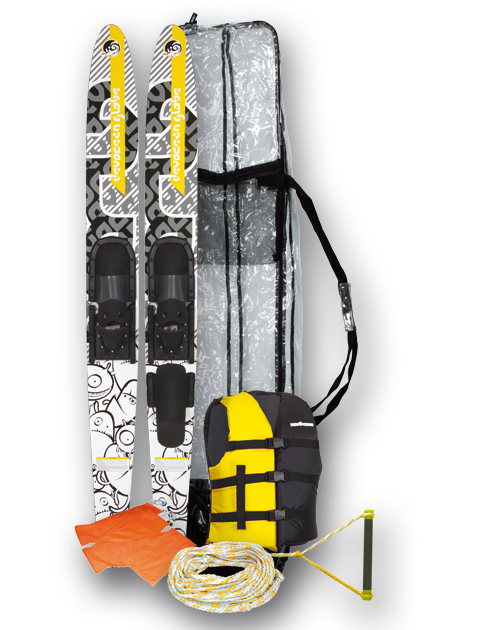 Wasserskiset Set Globe Ski, Weste, Leine, Tasche, Flagge 978214